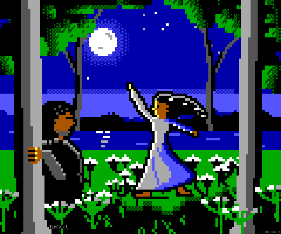 ANSI art: Luthien in Neldoreth