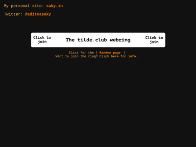 Screenshot of ~aditya