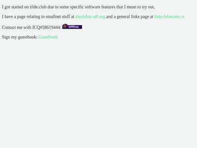 Screenshot of ~alexlehm