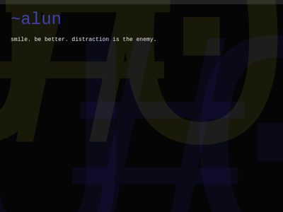Screenshot of ~alun
