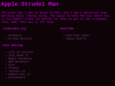 Screenshot of ~applestrudelman