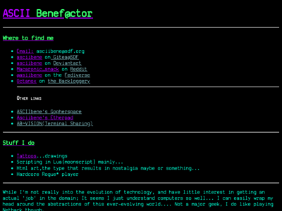 Screenshot of ~asciibene
