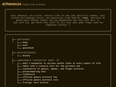 Screenshot of ~athanasia