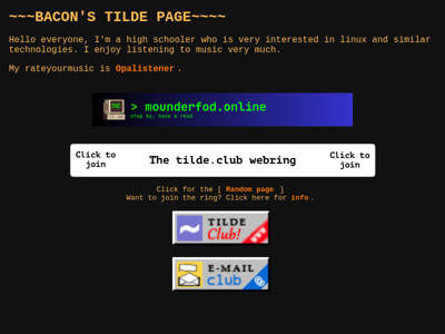 Screenshot of ~bacon