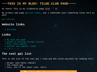 Screenshot of ~blek