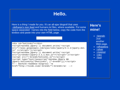 Screenshot of ~brendn