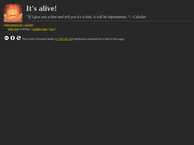 Screenshot of ~calcifer