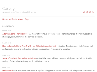 Screenshot of ~canary