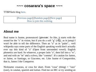 Screenshot of ~cosarara