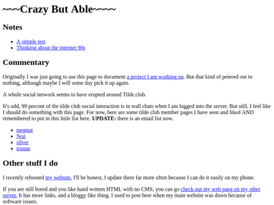 Screenshot of ~crazybutable