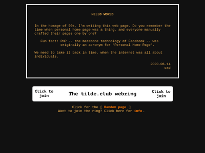 Screenshot of ~cxd