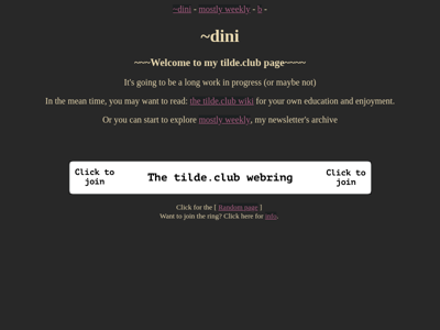 Screenshot of ~dini