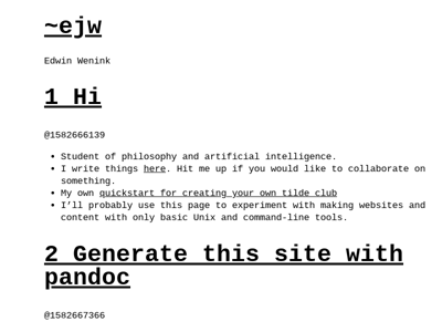 Screenshot of ~ejw