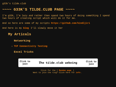 Screenshot of ~g33k