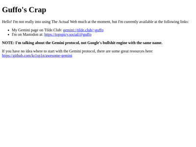 Screenshot of ~guffo