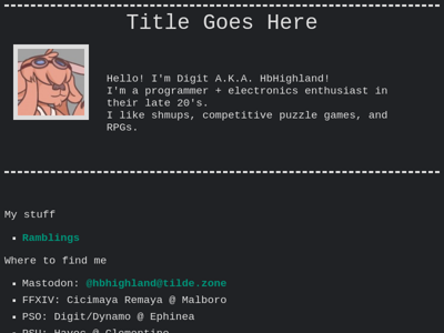 Screenshot of ~hbhighland