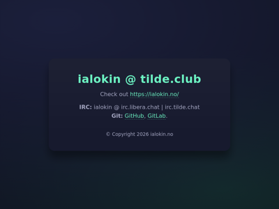 Screenshot of ~ialokin