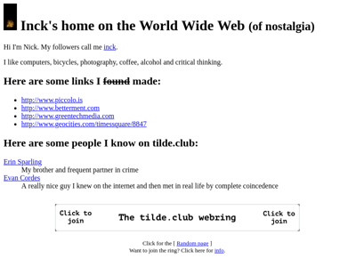 Screenshot of ~inck