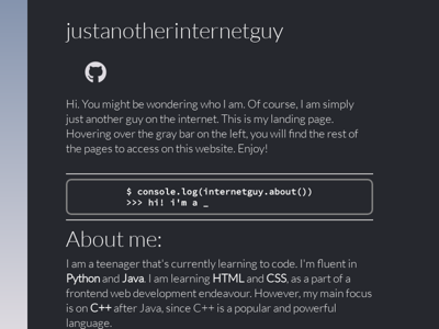 Screenshot of ~internetguy