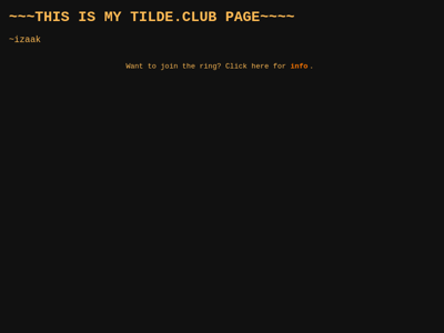 Screenshot of ~izaak
