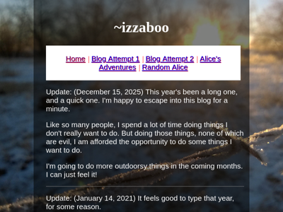 Screenshot of ~izzaboo