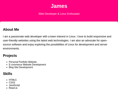 Screenshot of ~jamesisadog