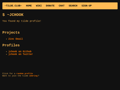 Screenshot of ~jchook