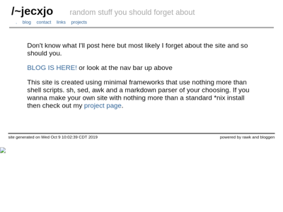 Screenshot of ~jecxjo