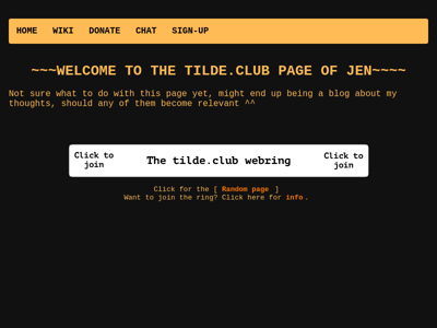Screenshot of ~jen