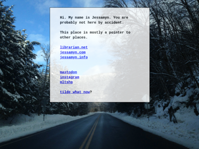 Screenshot of ~jessamyn