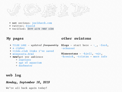 Screenshot of ~joeld