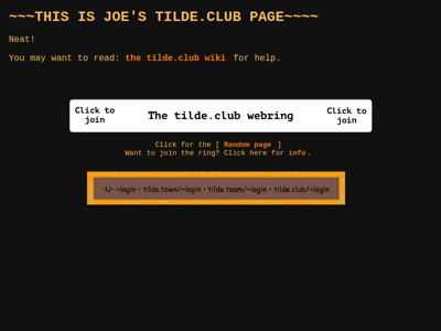 Screenshot of ~joew