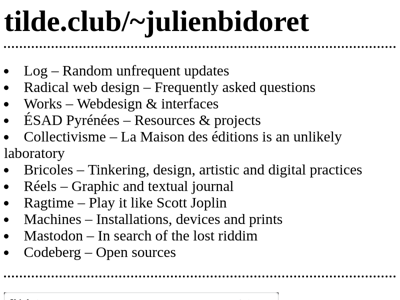 Screenshot of ~julienbidoret
