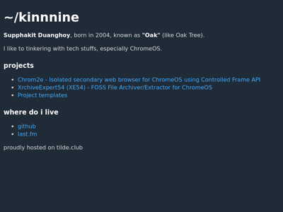 Screenshot of ~kinnnine