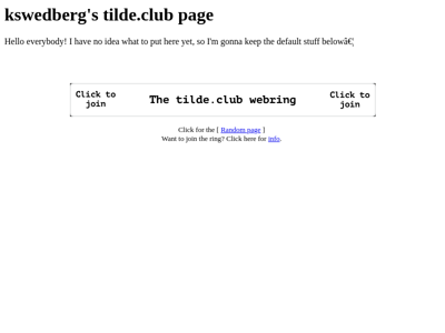 Screenshot of ~kswedberg
