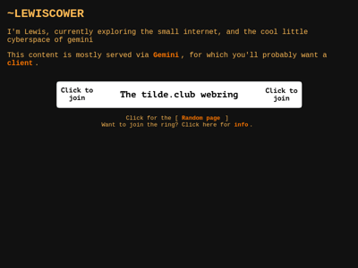 Screenshot of ~lewiscowper
