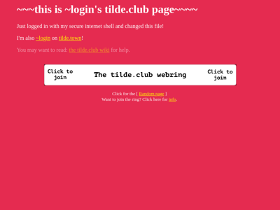 Screenshot of ~login