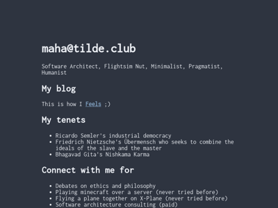 Screenshot of ~maha