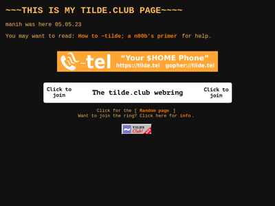 Screenshot of ~manih