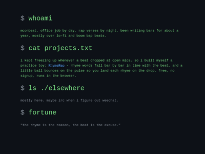 Screenshot of ~mconbeat