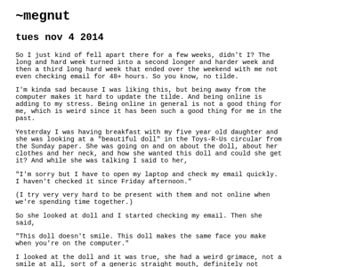 Screenshot of ~megnut