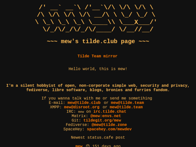 Screenshot of ~mew