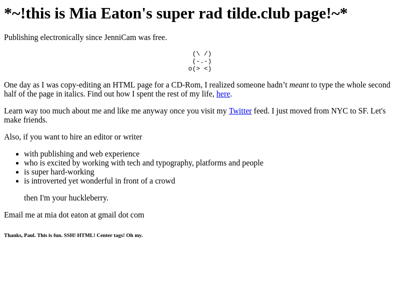 Screenshot of ~mia