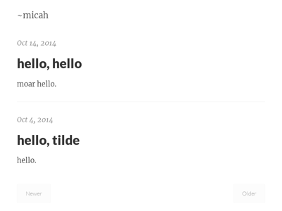 Screenshot of ~micah