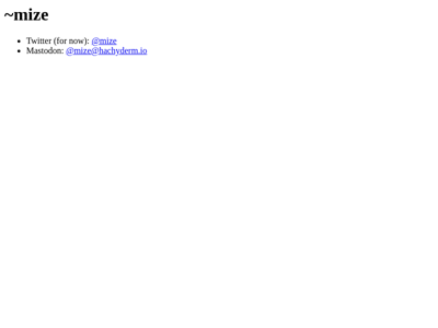 Screenshot of ~mize