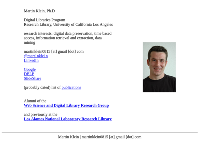 Screenshot of ~mklein