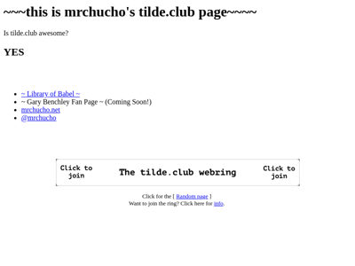Screenshot of ~mrchucho