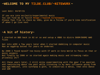 Screenshot of ~nitewurx
