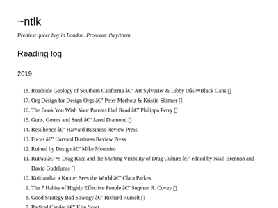 Screenshot of ~ntlk