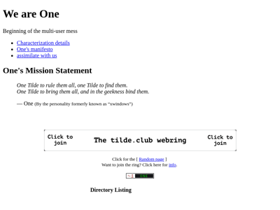 Screenshot of ~one